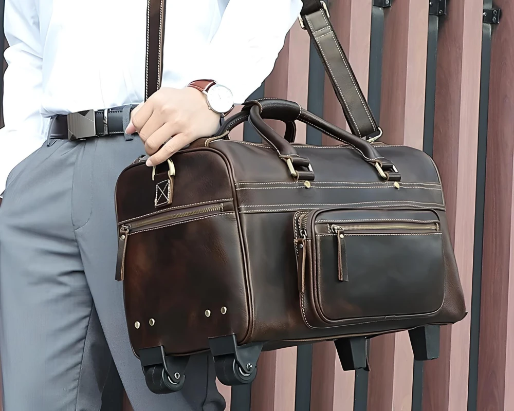 leather carry on bag mens