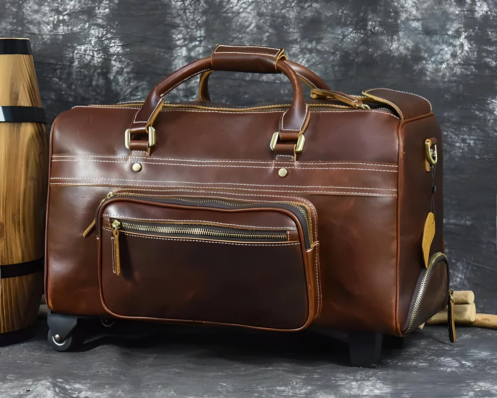 luxury leather carry on bags